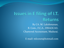 Issues in processing returns in CPC