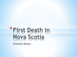 First Death in Nova Scotia