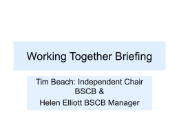 Working Together Briefing - London Safeguarding Children Board