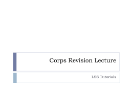 Corps Revision Lecture