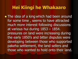 He Whakawahia - Waikato Ki Roto o Poneke