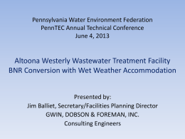 Altoona Water Authority Westerly Wastewater Treatment