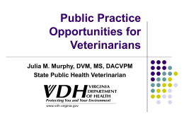 Public Practice Opportunities for Veterinarians