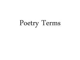 Poetry Terms (part 2) - Mr. Furman's Web Pages