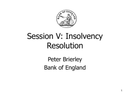 Presentation - Peter Brierley Bank of England