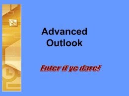 Advanced Outlook - New River Community College