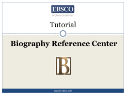 CINAHL Basic Searching - EBSCO Information Services