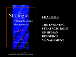 Strategic Human Resource Management - Mello