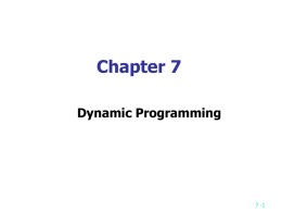 Chap 7 Dynamic Programming