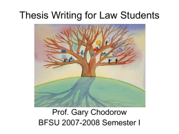 Thesis Writing for Law Students