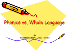 Phonics vs. Whole Language - Appalachian State University