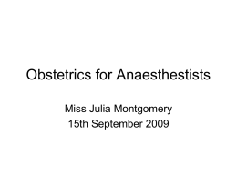 Obstetrics for Anaesthestists
