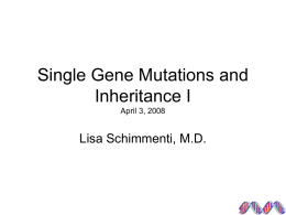 21 Single Gene Mutations I