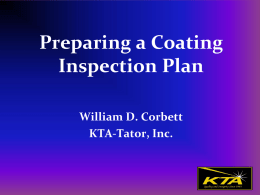 Preparing a Coating Inspection Plan