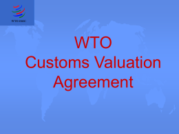 WTO Customs Valuation Agreement