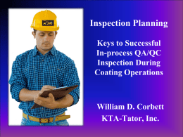 Preparing a Coating Inspection Plan