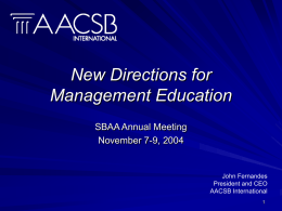 AACSB International: New Directions for Management Education