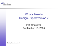 What’s New in Design-Expert version 7 - Stat-Ease