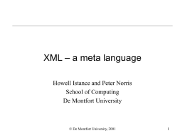 XML – a meta language