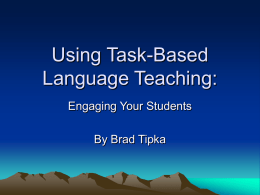 Using the Task-Based Approach