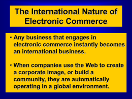 The International Nature of Electronic Commerce