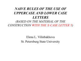 NAIVE RULES OF THE USE OF UPPERCASE AND LOWER …