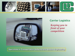 Carrier Logistics Inc. - Trucking Software: Transportation