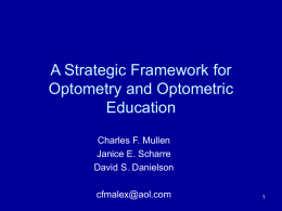 An Eight Step Plan for Optometry