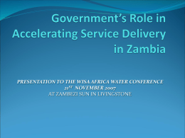 Government’s Role in Accelerating Service Delivery in Zambia