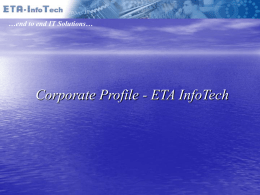 ETA Infotech Corporate Profile