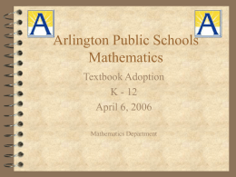 Arlington Public Schools Mathematics