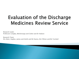 Evaluation of the Discharge Medicines Review Service