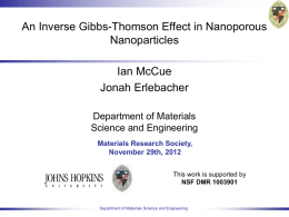 An Inverse Gibbs-Thomson Effect in Nanoporous Nanoparticles