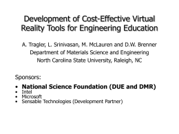 Development of Cost-Effective Virtual Reality Tools for
