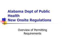 Alabama Dept of Public Health Onsite Regulations