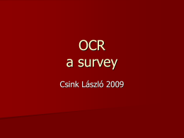 OCR for Cursive Scripts a survey