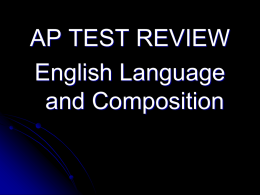 AP Language Exam Overview PowerPoint