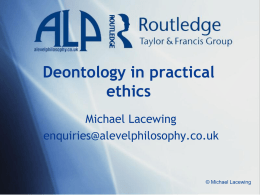 Practical ethics: applying theory