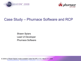 Phurnace Software and RCP