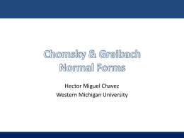 Chomsky & Greibach Normal Forms