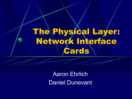 The Physical Layer: Network Interface Cards