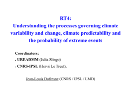 RT4: Understanding the processes governing climate
