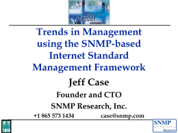 Standardization Status of SNMP