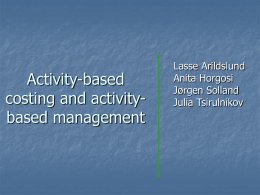 Activity-based costing and activity