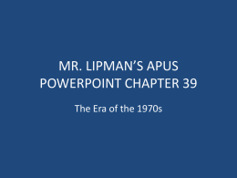 MR. LIPMAN’S APUS POWERPOINT CHAPTER 39