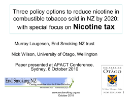 Nicotine tax - EndSmoking NZ