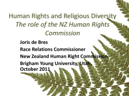 Human Rights and Religious Diversity The role of the NZ
