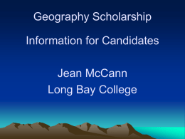 Preparing Students for Geography Scholarship