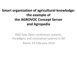 Smart organization of agricultural knowledge: the example