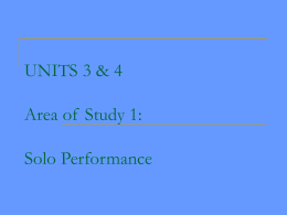Area of Study 1: Solo Performance